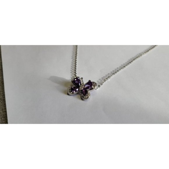 Kohl's Butterfly Amethyst Necklace - Picture 2 of 6